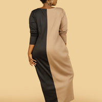 Two Tone Maxi Cocoon Dress- Jibri